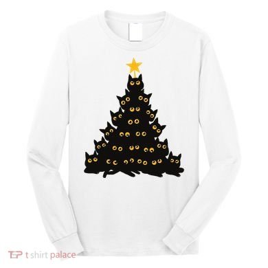 Christmas Meow Cute Cat Long Sleeve Shirt