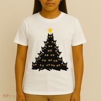 Christmas Meow Cute Cat T-Shirt thumb 4