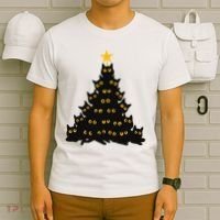 Christmas Meow Cute Cat T-Shirt thumb 6