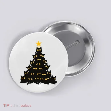 Christmas Meow Cute Cat Button