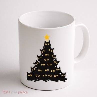 Christmas Meow Cute Cat Coffee Mug back