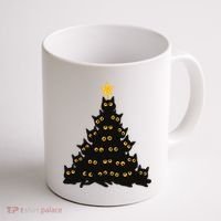 Christmas Meow Cute Cat Coffee Mug thumb 1