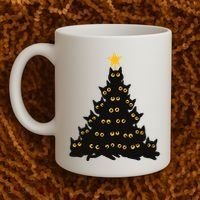 Christmas Meow Cute Cat Coffee Mug thumb 2