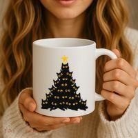 Christmas Meow Cute Cat Coffee Mug thumb 3