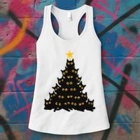Christmas Meow Cute Cat Women's Tank Top thumb 3