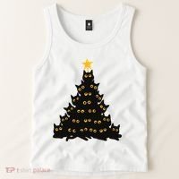 Christmas Meow Cute Cat Tank Top thumb 2