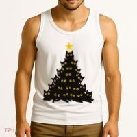 Christmas Meow Cute Cat Tank Top thumb 3