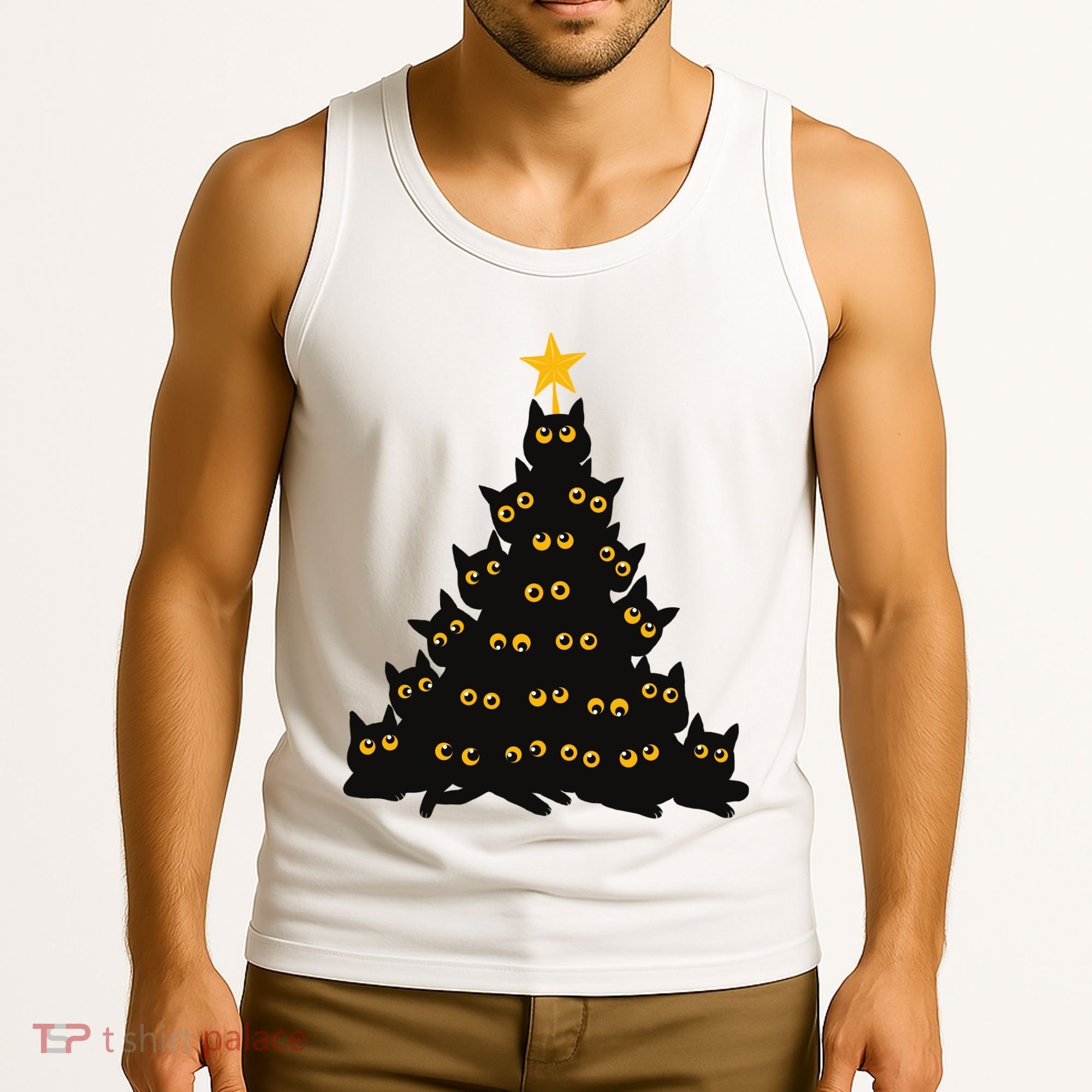 Christmas Meow Cute Cat Tank Top