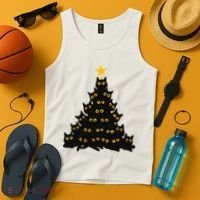 Christmas Meow Cute Cat Tank Top thumb 4