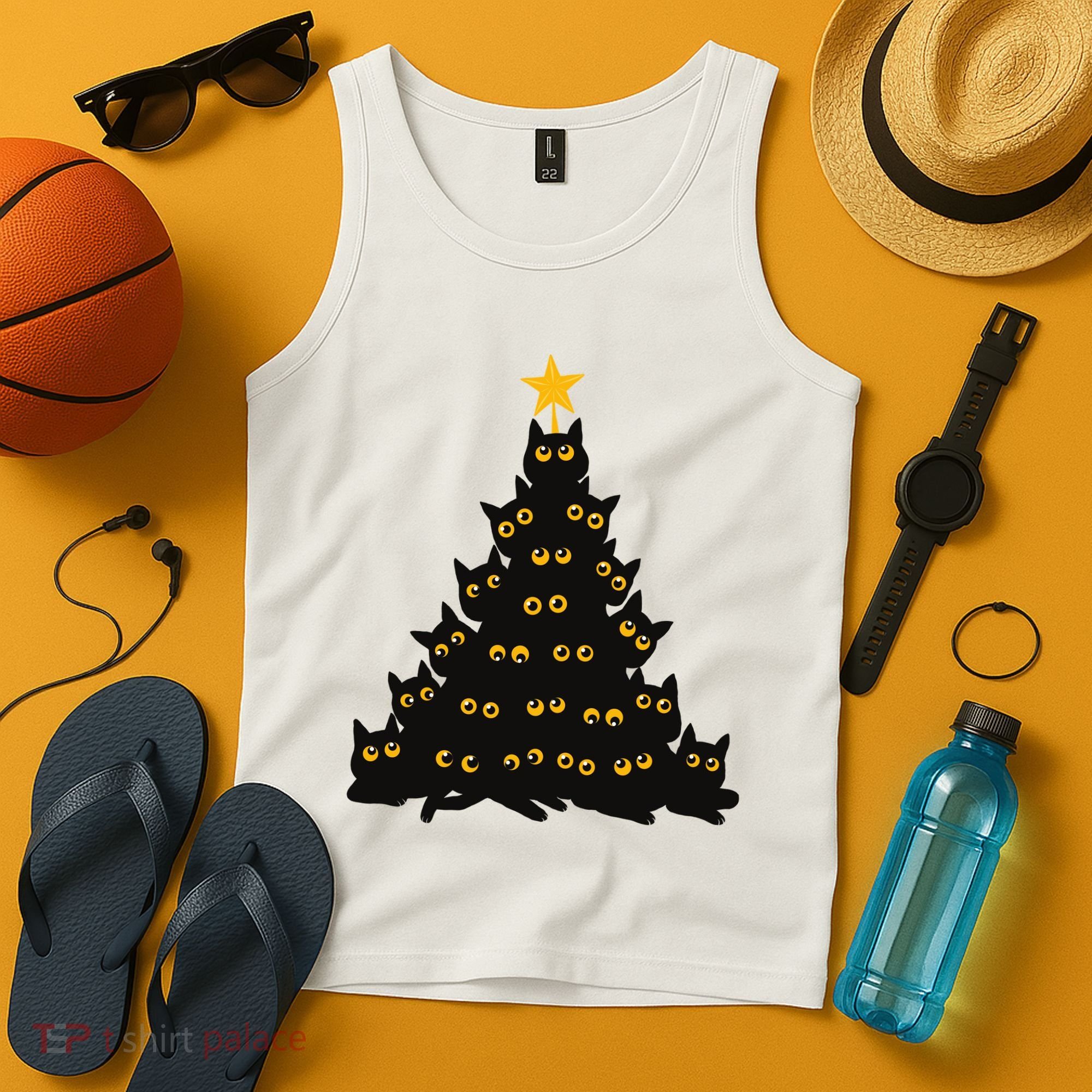 Christmas Meow Cute Cat Tank Top