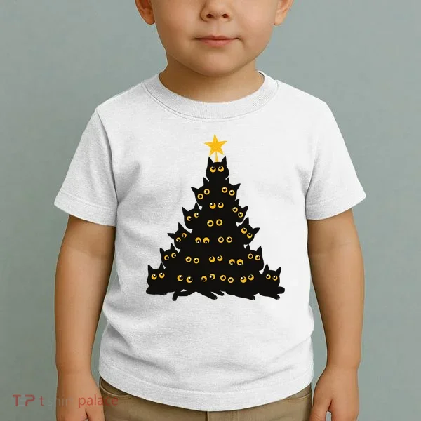 Christmas Meow Cute Cat Toddler T-Shirt