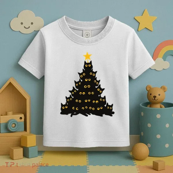 Christmas Meow Cute Cat Toddler T-Shirt