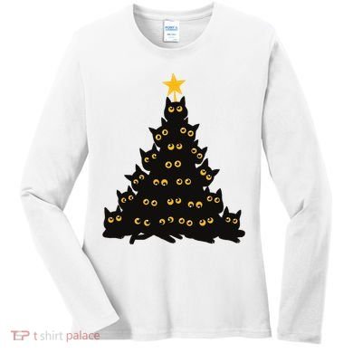 Christmas Meow Cute Cat Women's Long Sleeve Shirt