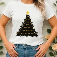 Christmas Meow Cute Cat Women's T-Shirt thumb 2