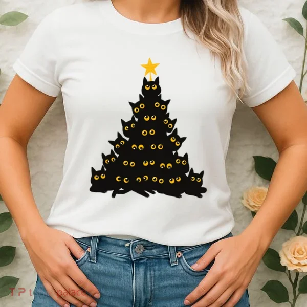 Christmas Meow Cute Cat Women's T-Shirt