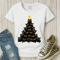 Christmas Meow Cute Cat Women's T-Shirt thumb 3
