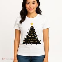 Christmas Meow Cute Cat Women's T-Shirt thumb 4