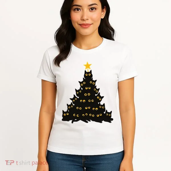 Christmas Meow Cute Cat Women's T-Shirt