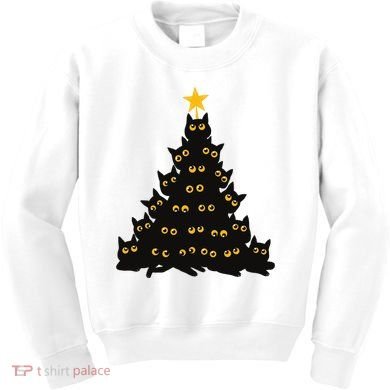 Christmas Meow Cute Cat Kids Sweatshirt