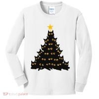 Christmas Meow Cute Cat Kids Long Sleeve Shirt thumb 0
