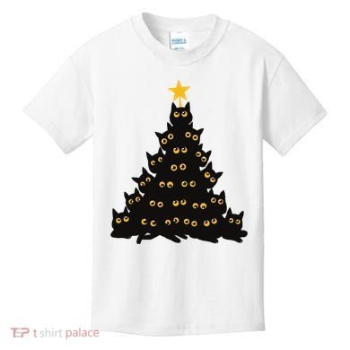 Christmas Meow Cute Cat Kids T-Shirt