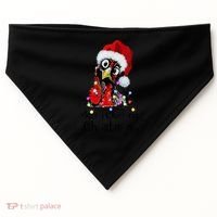 Chicken Merry Clucking Christmas Santa Funny Xmas USA-Made Doggie Bandana thumb 0
