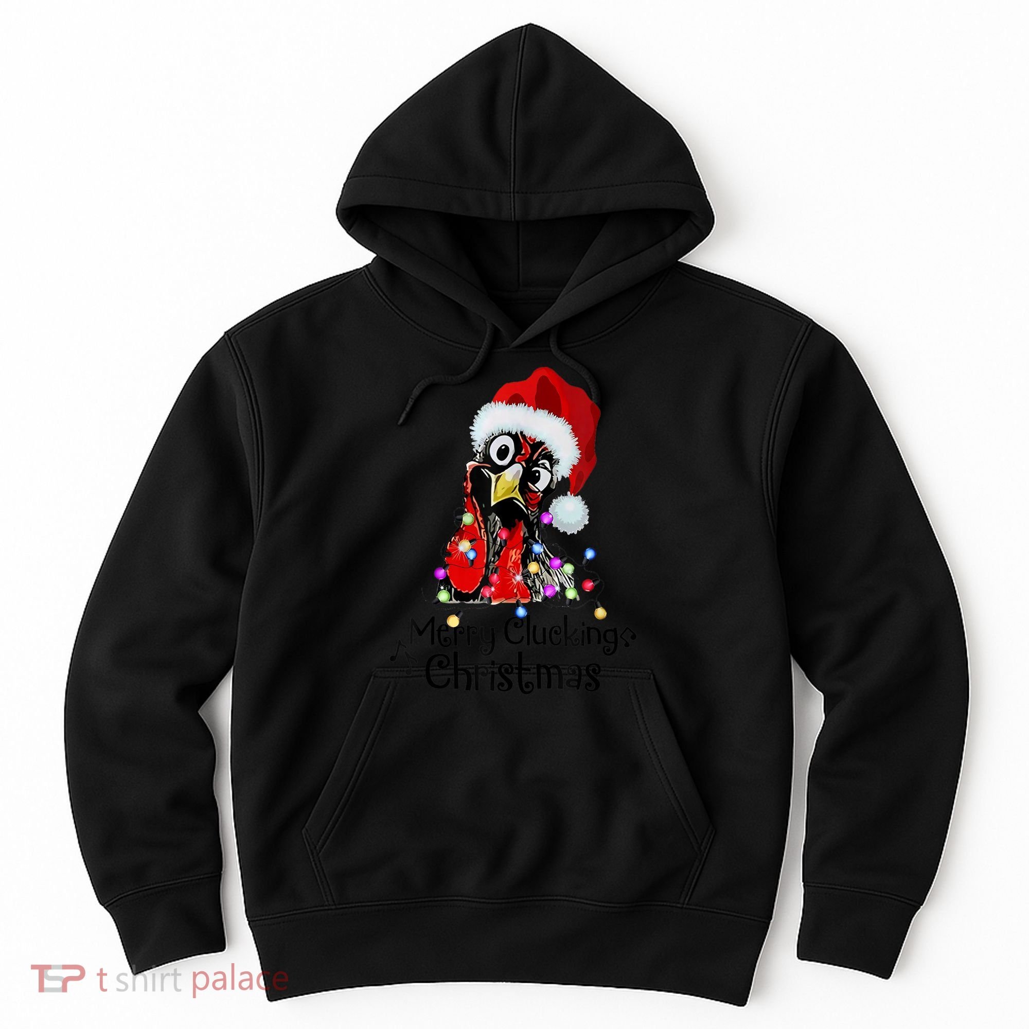 Chicken Merry Clucking Christmas Santa Funny Xmas Hoodie