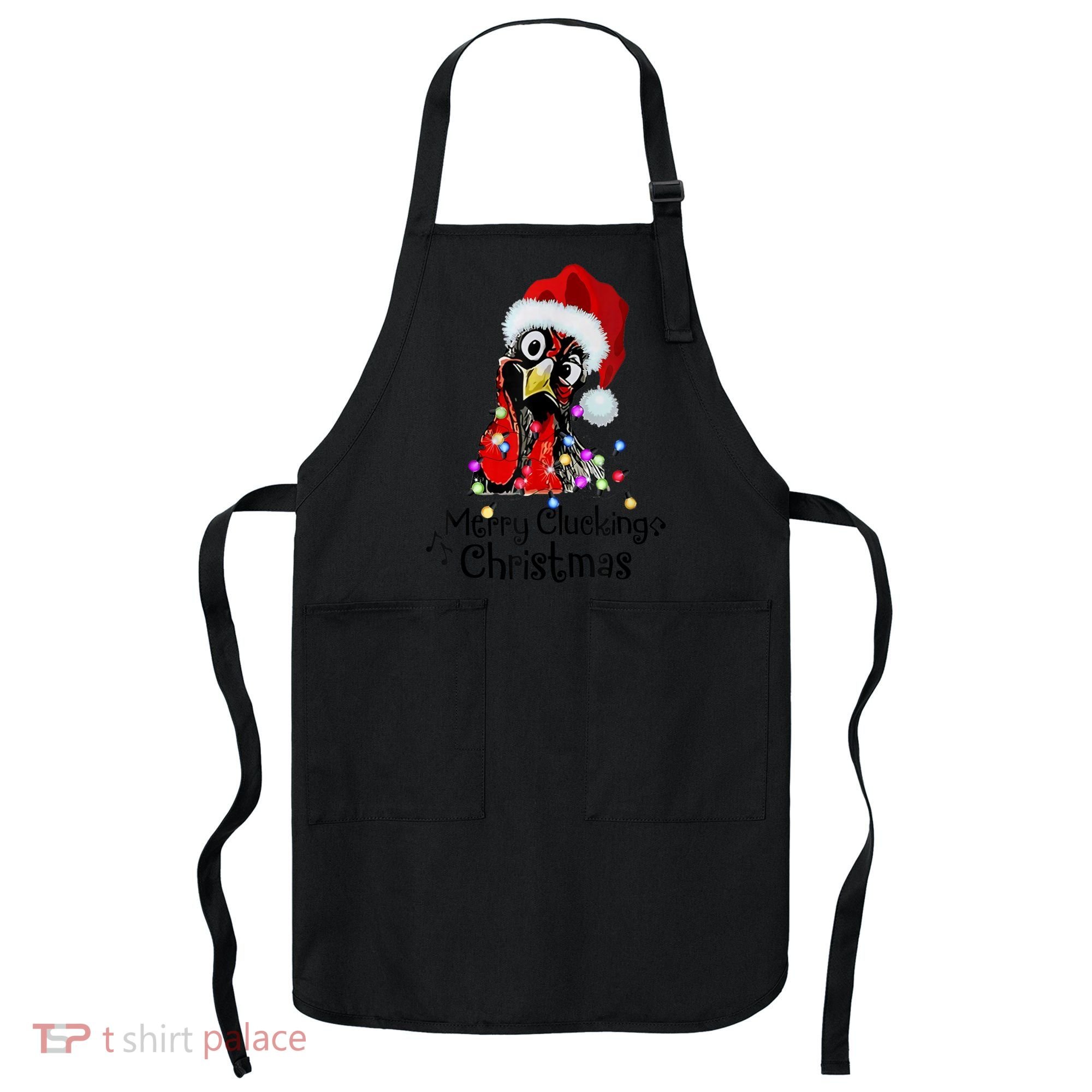 Chicken Merry Clucking Christmas Santa Funny Xmas Apron