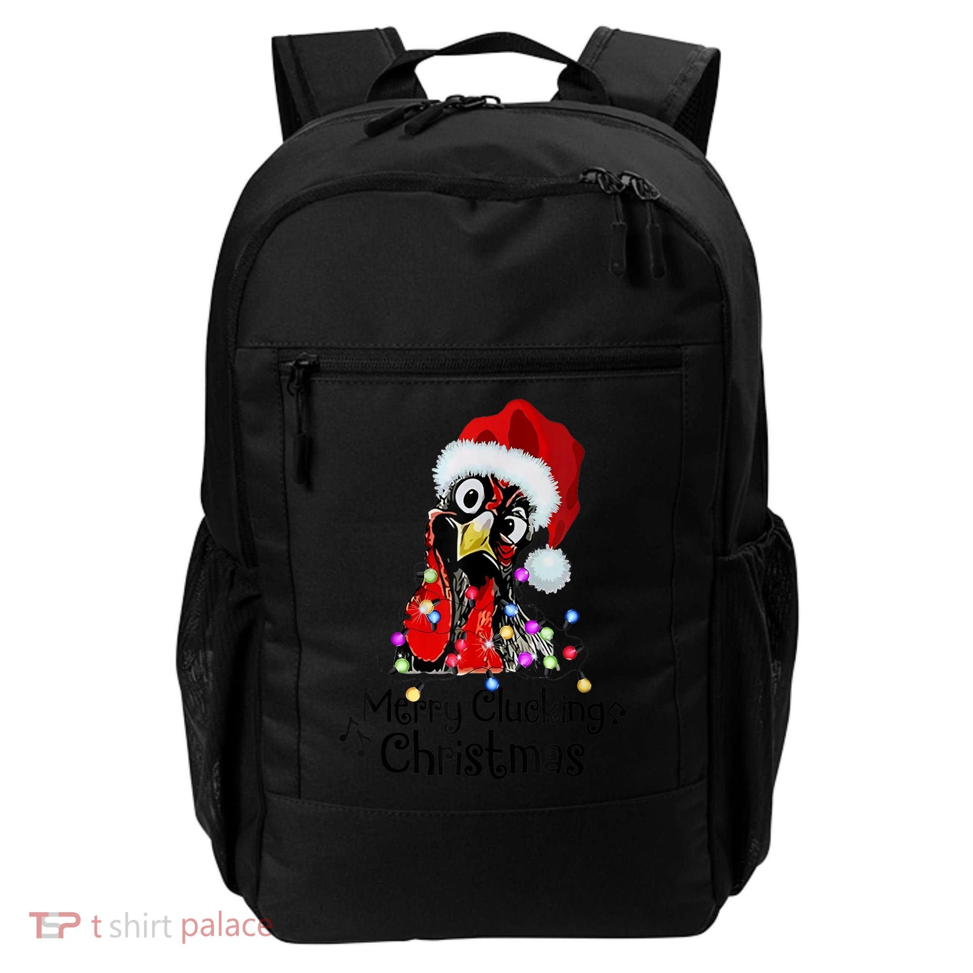 Chicken Merry Clucking Christmas Santa Funny Xmas Backpack