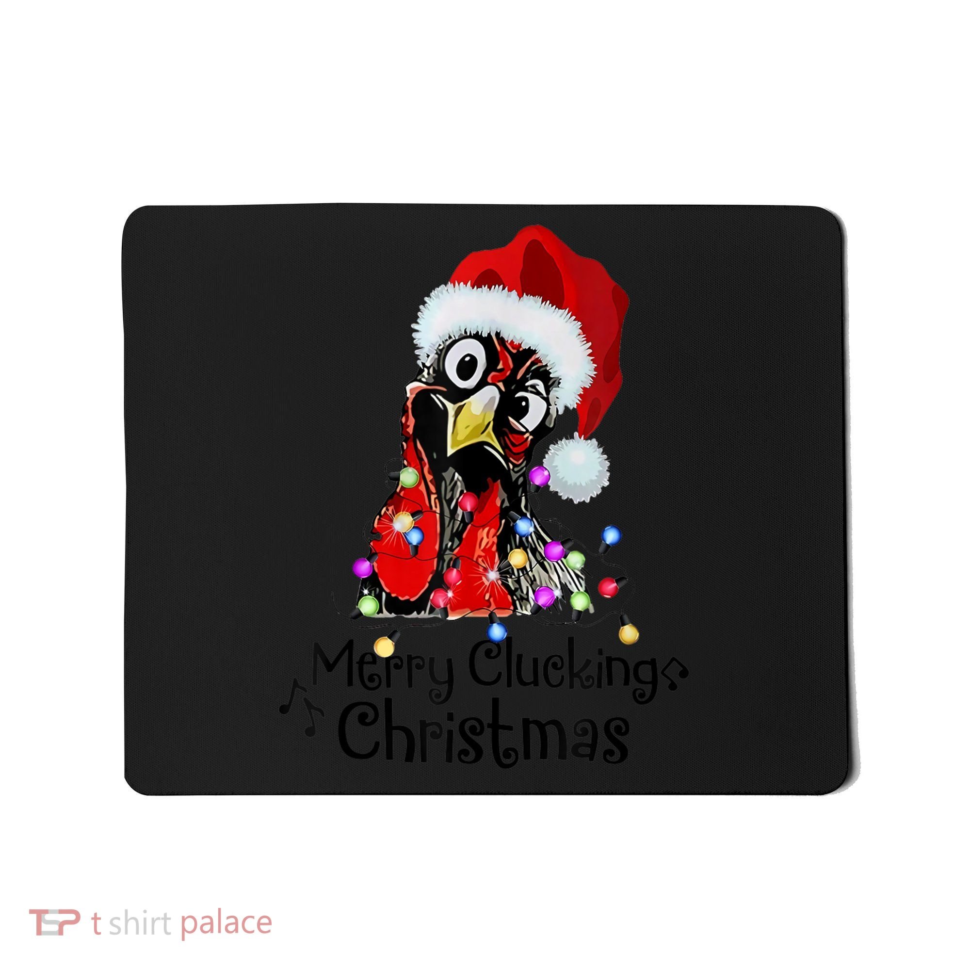 Chicken Merry Clucking Christmas Santa Funny Xmas Mousepad