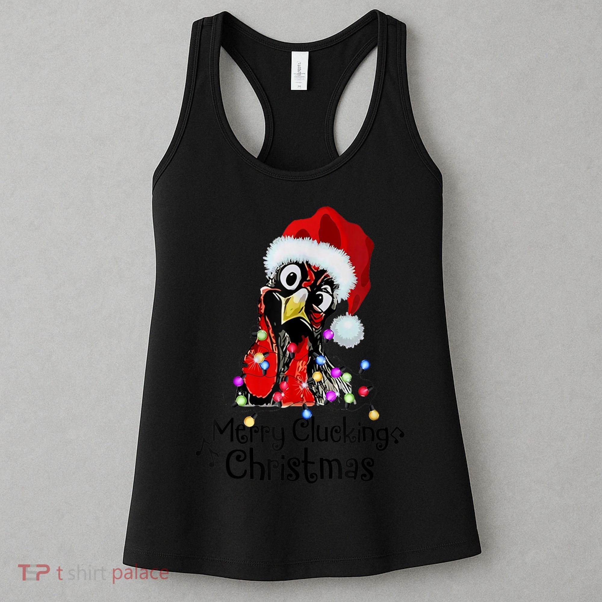 Chicken Merry Clucking Christmas Santa Funny Xmas Women's Tank Top