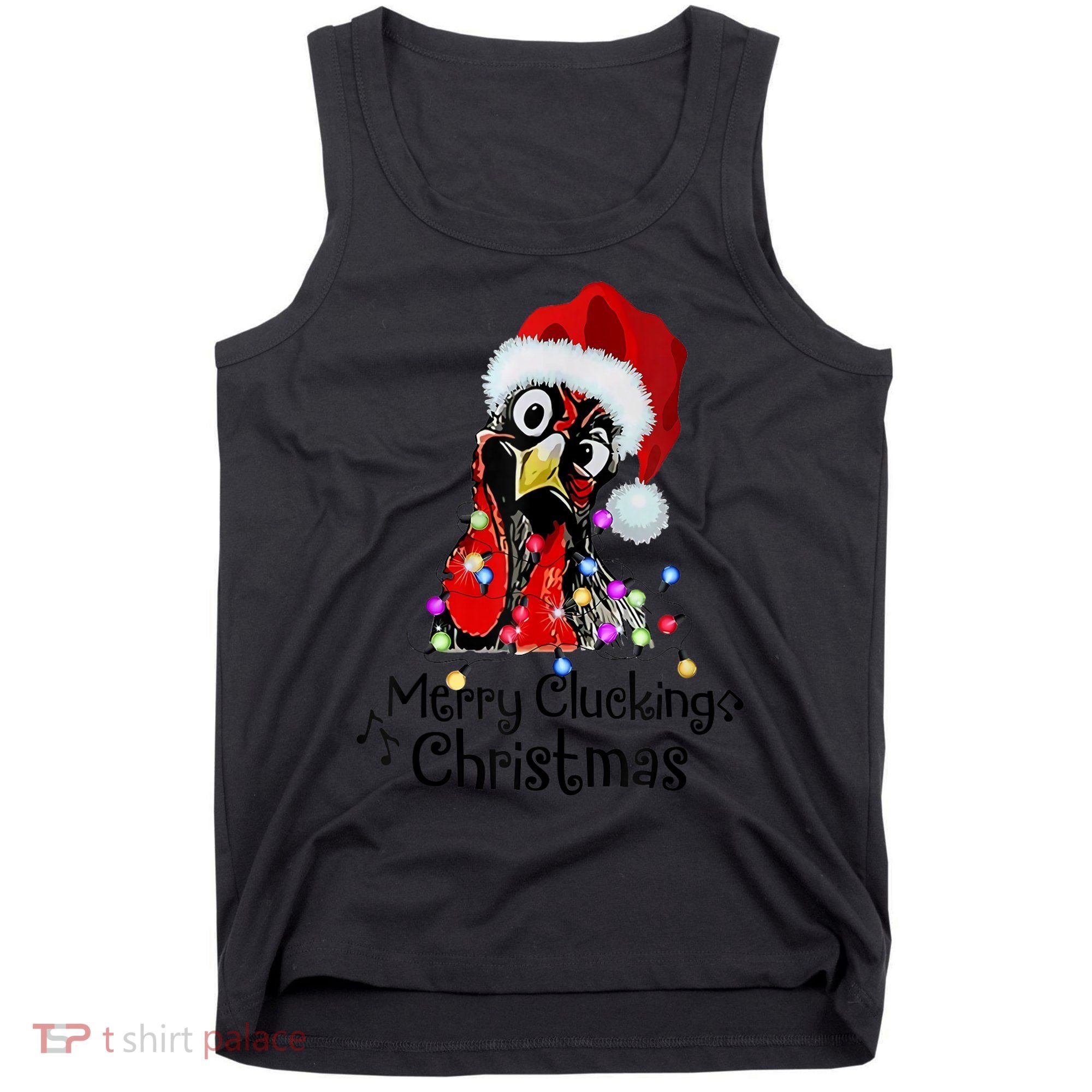 Chicken Merry Clucking Christmas Santa Funny Xmas Tank Top