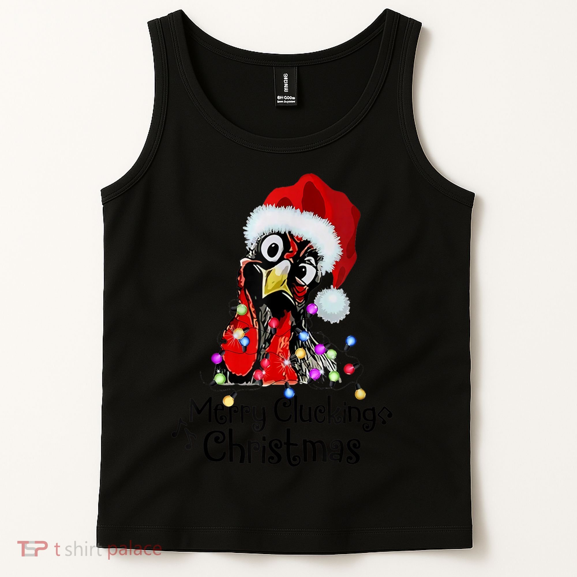 Chicken Merry Clucking Christmas Santa Funny Xmas Tank Top