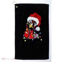 Chicken Merry Clucking Christmas Santa Funny Xmas Golf Towel thumb 0