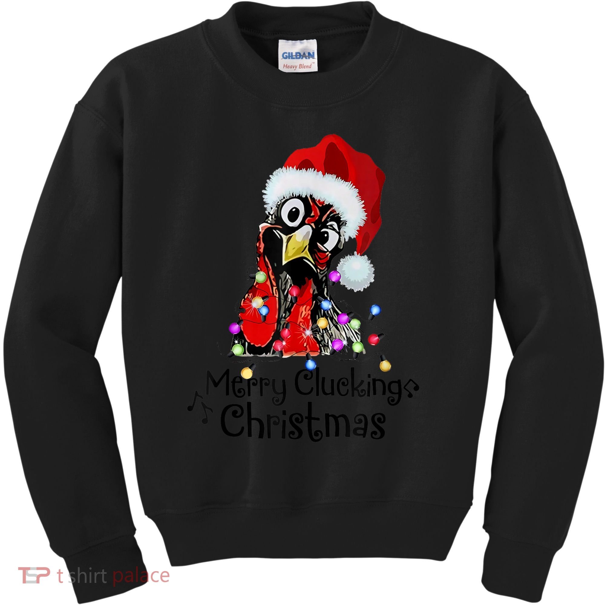 Chicken Merry Clucking Christmas Santa Funny Xmas Kids Sweatshirt