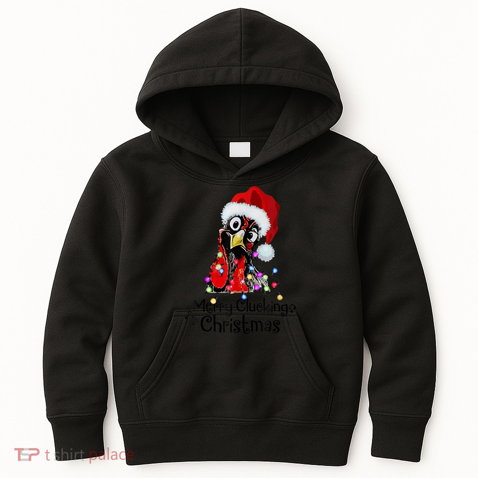 Chicken Merry Clucking Christmas Santa Funny Xmas Kids Hoodie