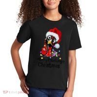 Chicken Merry Clucking Christmas Santa Funny Xmas Kids T-Shirt thumb 2