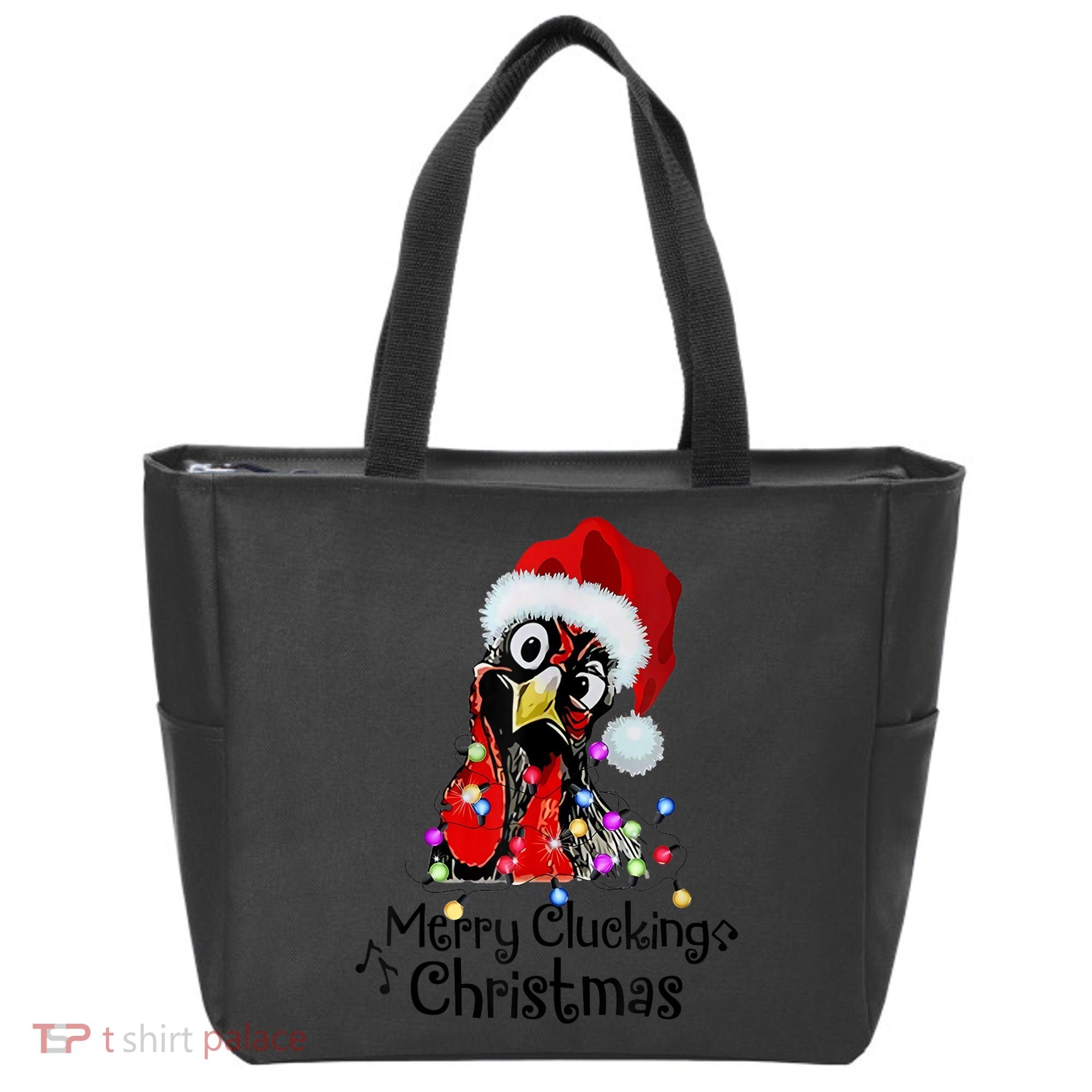 Chicken Merry Clucking Christmas Santa Funny Xmas Tote Bag