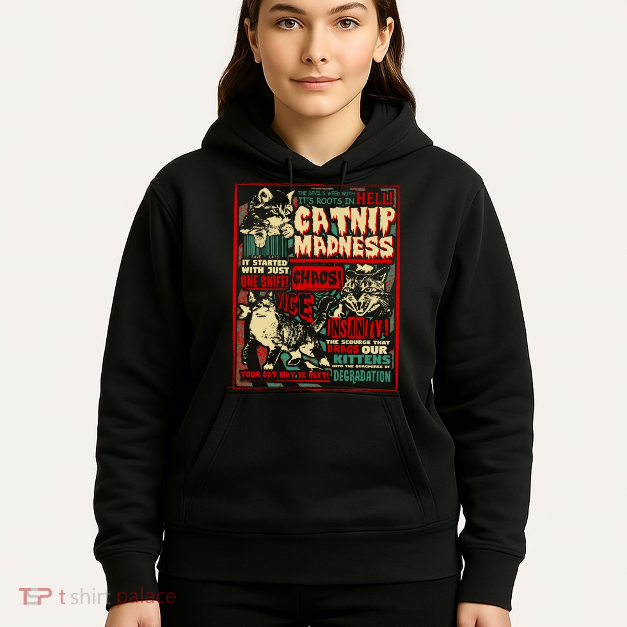 Catnip Madness Cute Kitten Cat Lover Gift For Cat Owners Hoodie