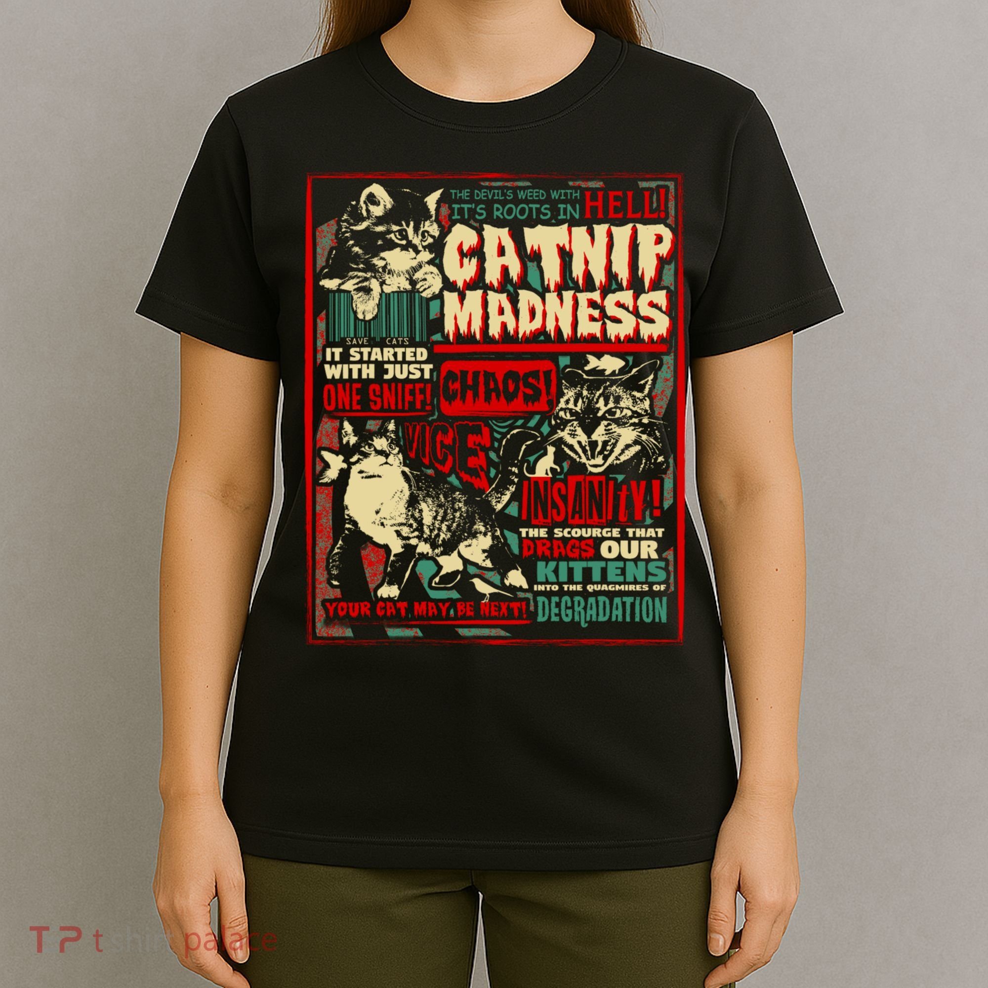 Catnip Madness Cute Kitten Cat Lover Gift For Cat Owners T-Shirt