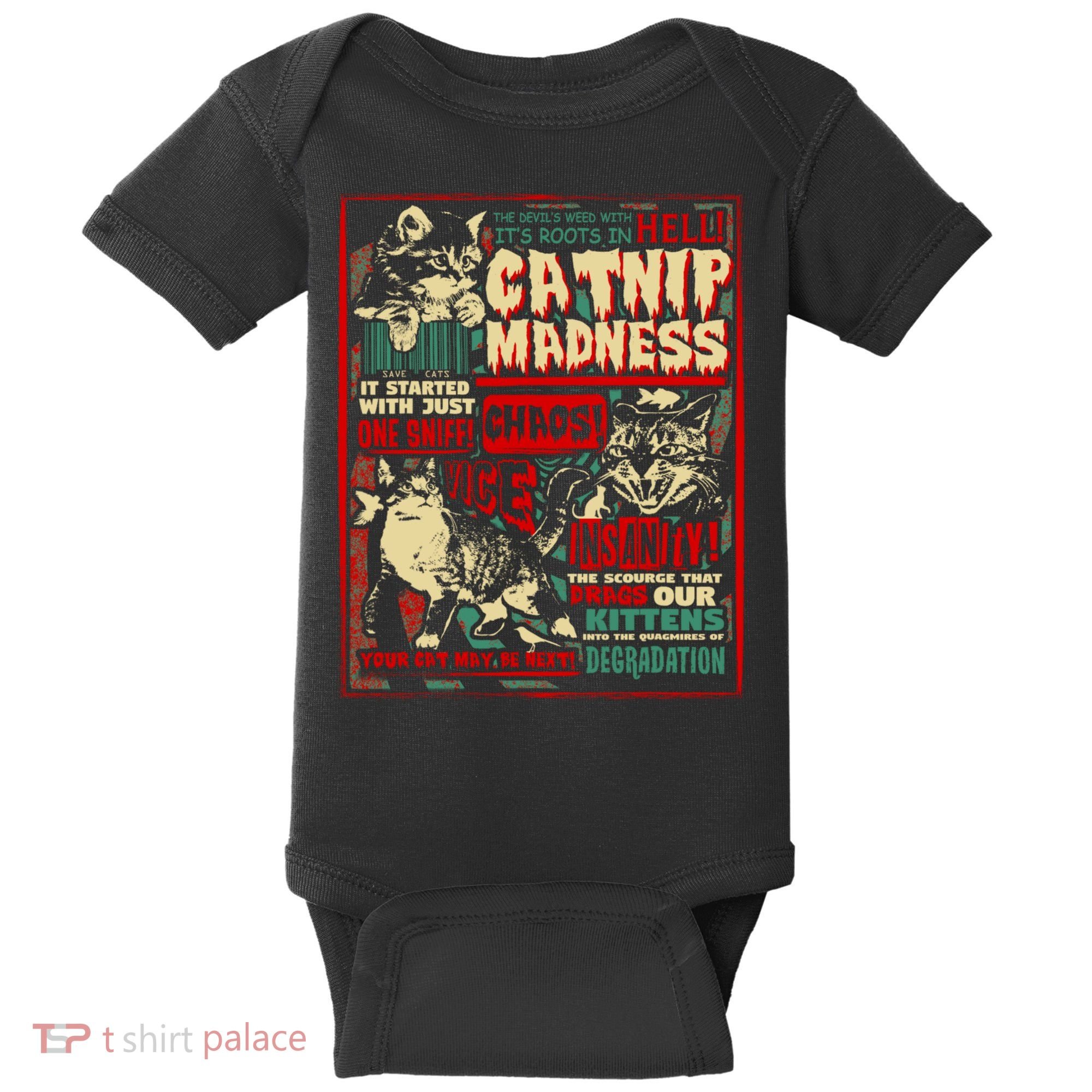 Catnip Madness Cute Kitten Cat Lover Gift For Cat Owners Baby Bodysuit