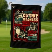 Catnip Madness Cute Kitten Cat Lover Gift For Cat Owners Golf Towel thumb 1