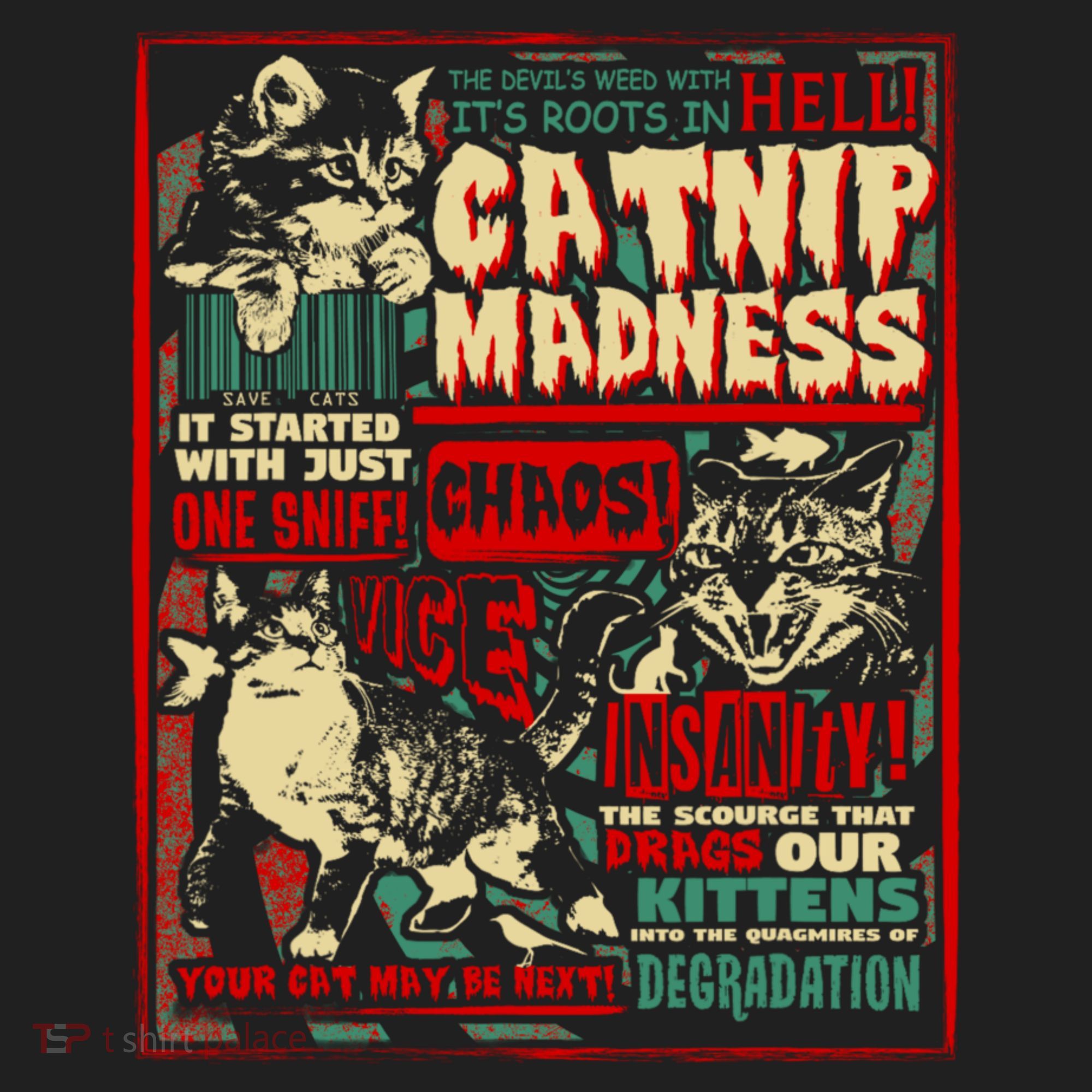 Catnip Madness Cute Kitten Cat Lover Gift For Cat Owners Golf Towel