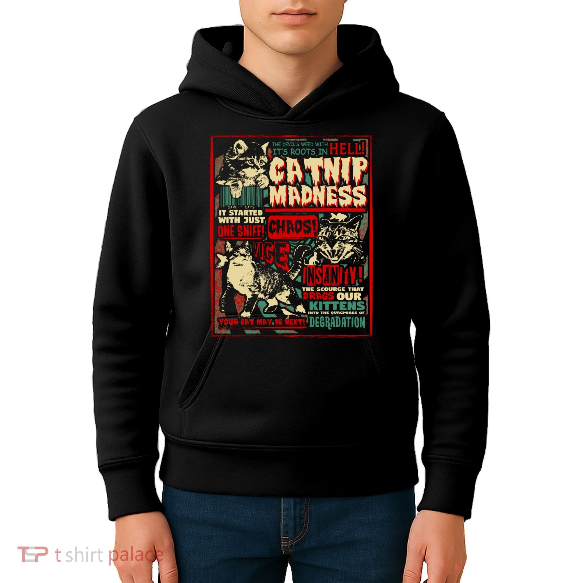 Catnip Madness Cute Kitten Cat Lover Gift For Cat Owners Kids Hoodie