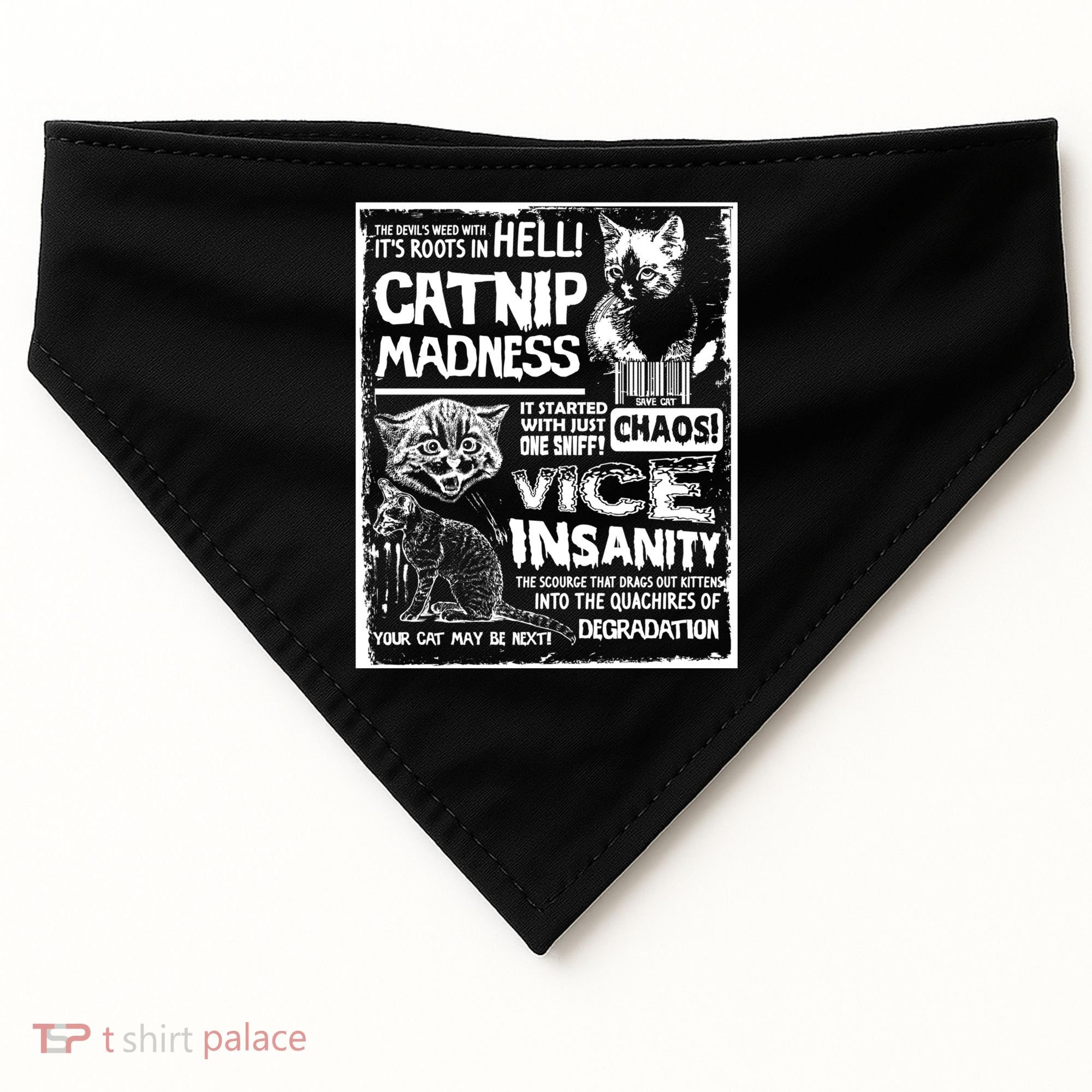 Catnip Madness Cute Kitten Cat Lover Gift For Cat Owners USA-Made Doggie Bandana