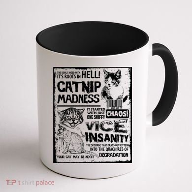 Catnip Madness Cute Kitten Cat Lover Gift For Cat Owners Coffee Mug back