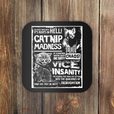 Catnip Madness Cute Kitten Cat Lover Gift For Cat Owners Coaster