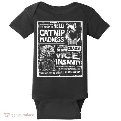 Catnip Madness Cute Kitten Cat Lover Gift For Cat Owners Baby Bodysuit