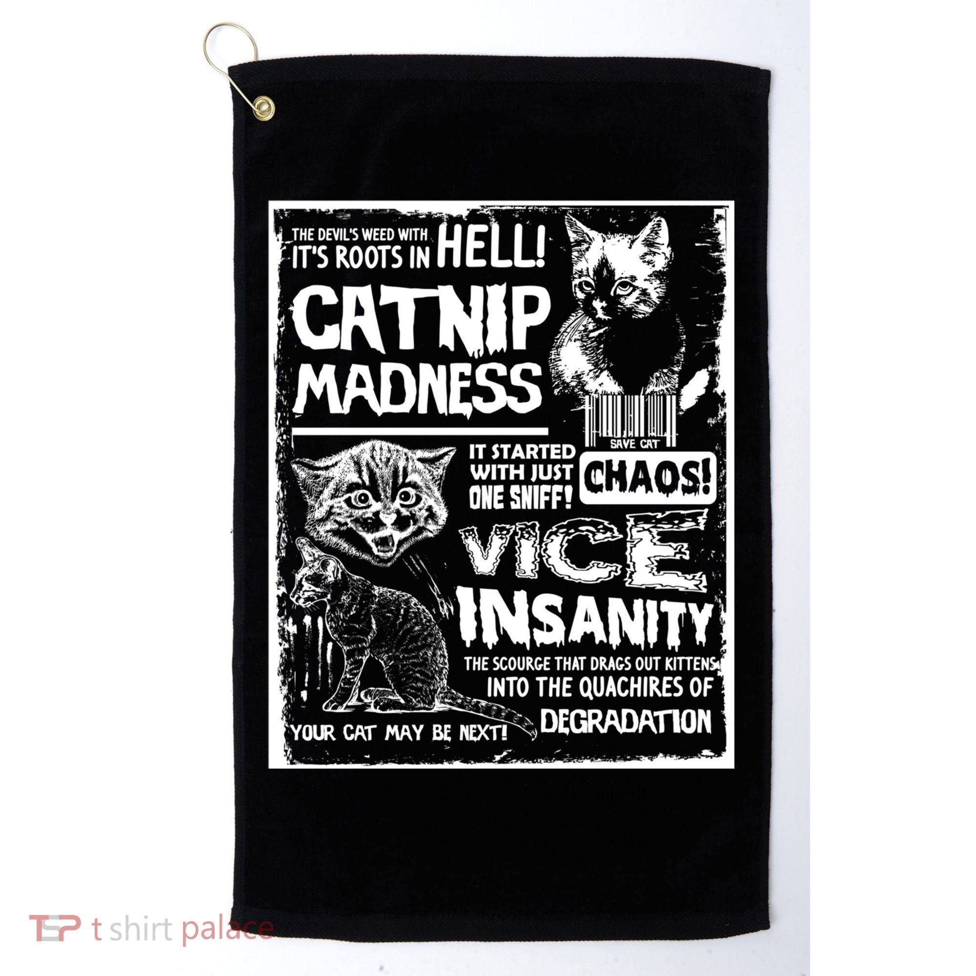 Catnip Madness Cute Kitten Cat Lover Gift For Cat Owners Golf Towel