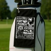Catnip Madness Cute Kitten Cat Lover Gift For Cat Owners Golf Towel thumb 2
